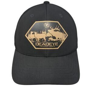 Deadeye Outfitters Fitted Baseball Cap Black XL Embroidered Vented Holes 6 Panel